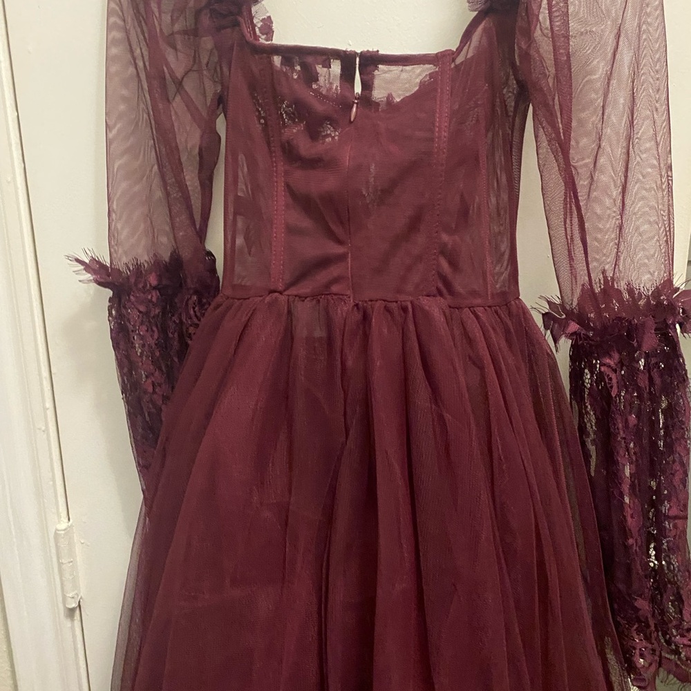 Dolls Kill Burgundy Lace Dress